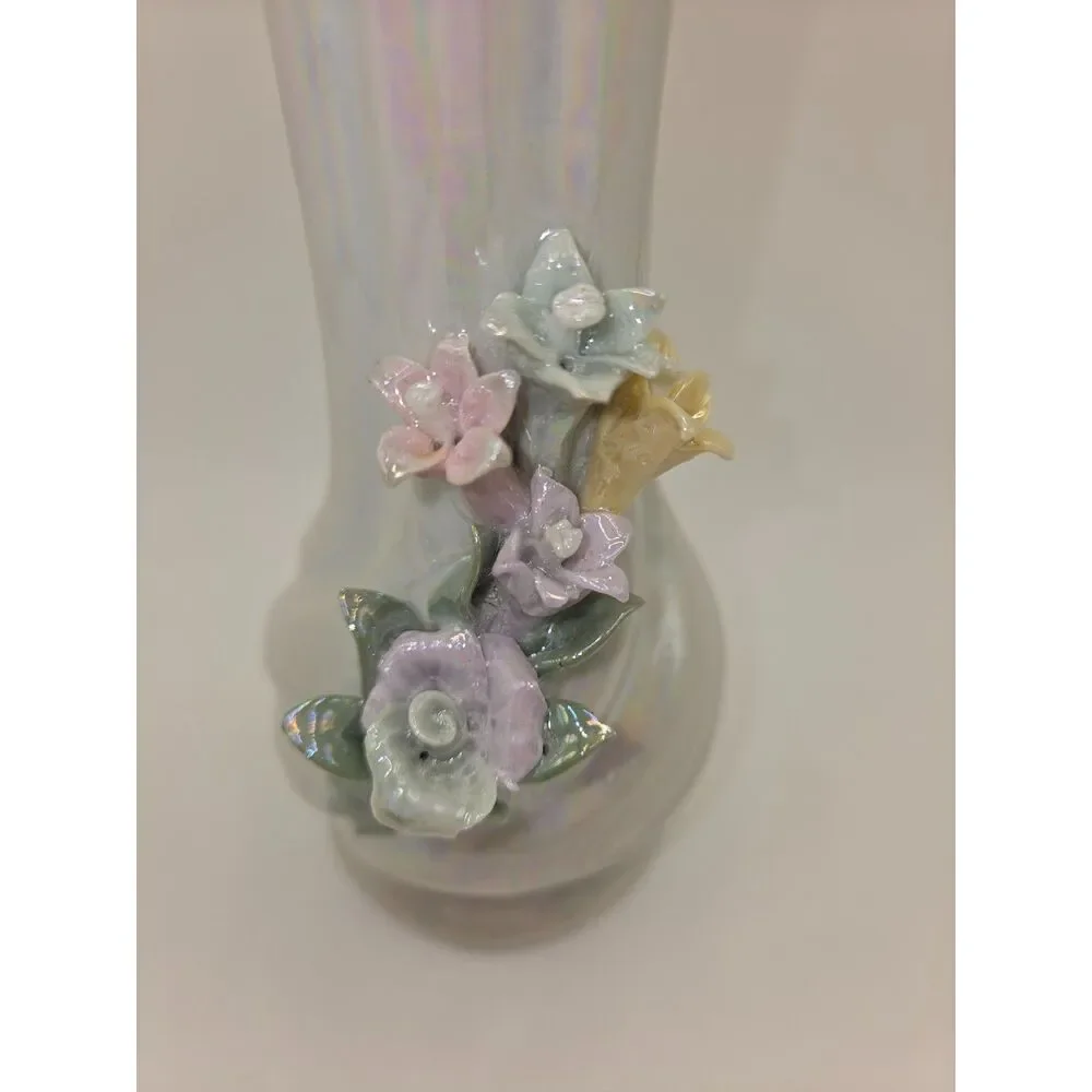 Vintage Iridescent Flower Vase 7